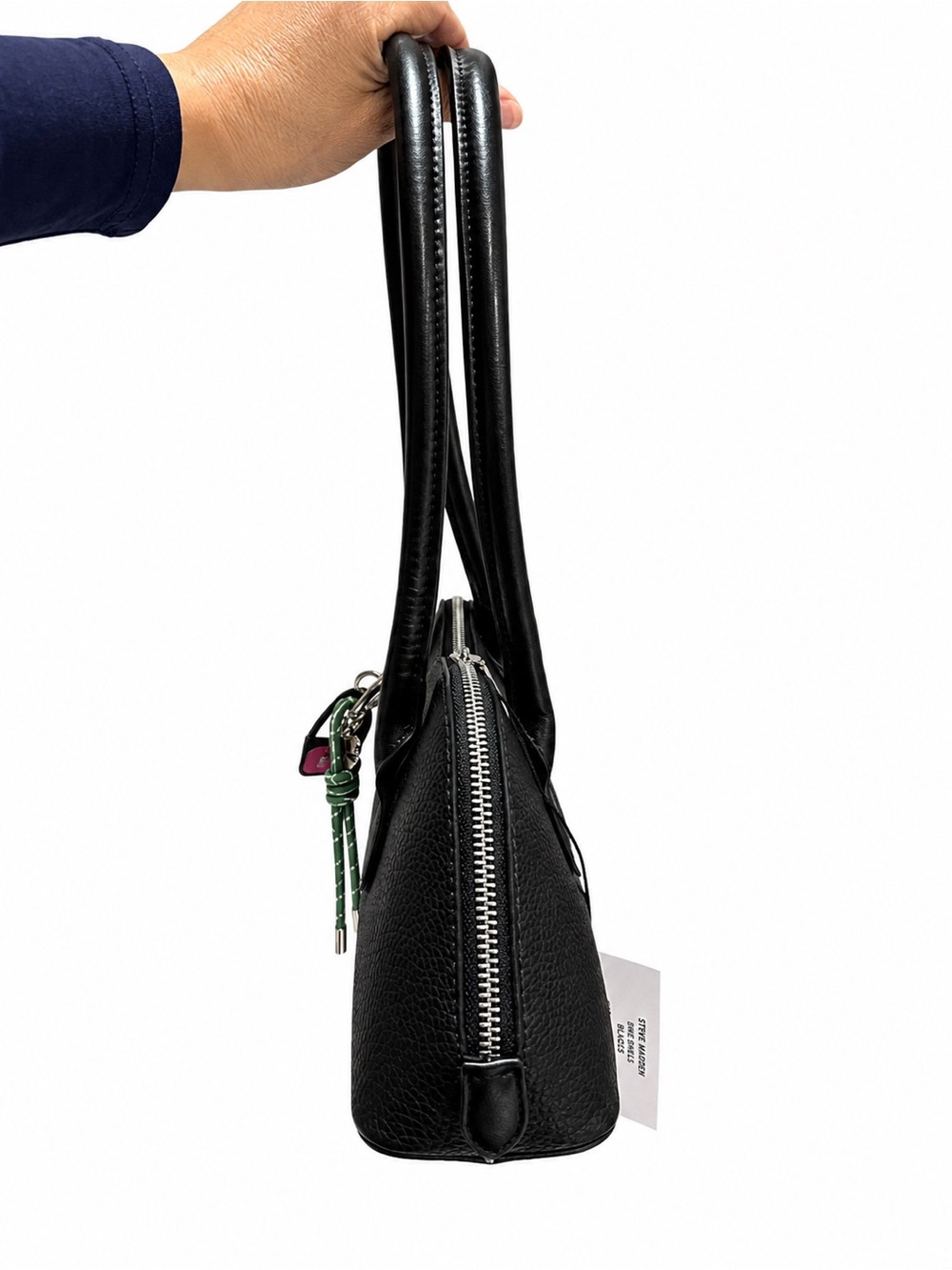 Steve Madden Black Shoulder Bag BNWT w/ Original Charm - Picture 7 of 15